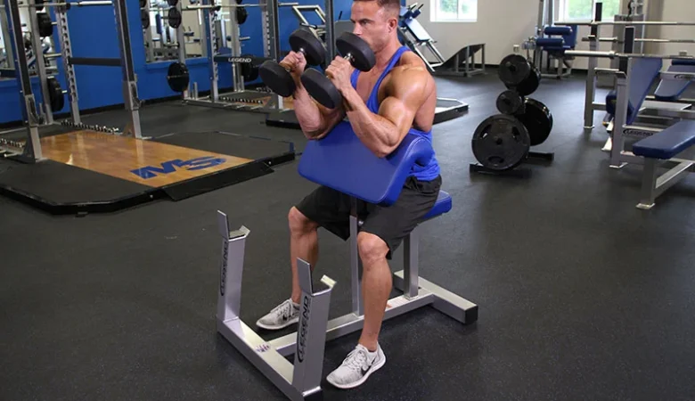 Alternate Dumbbell Hammer Preacher Curl
