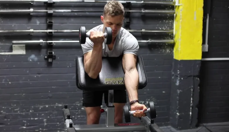 Alternate Dumbbell Preacher Curl