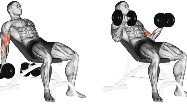 Alternate Incline Dumbbell Curl